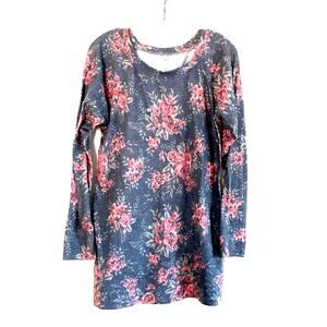 ByTavi Floral Zip Pullover Tunic Medium